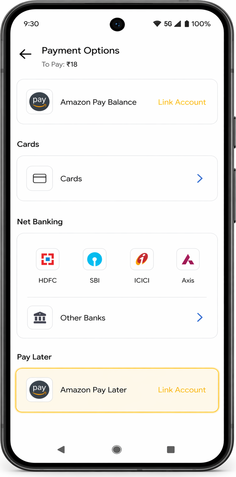 Amazon Pay Later Link Account